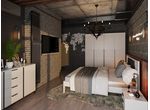 Брента Комод 4 ящика 2 двери (белый)