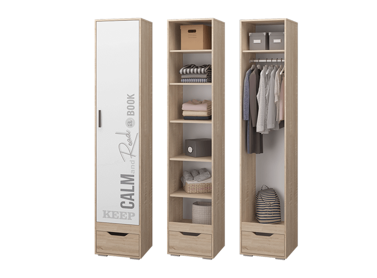 Шкаф для платья и белья с ящиком Джуниор