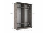 Эста 2-х дверный Крафт Табачный или Бетон (стекло белое/зеркало)